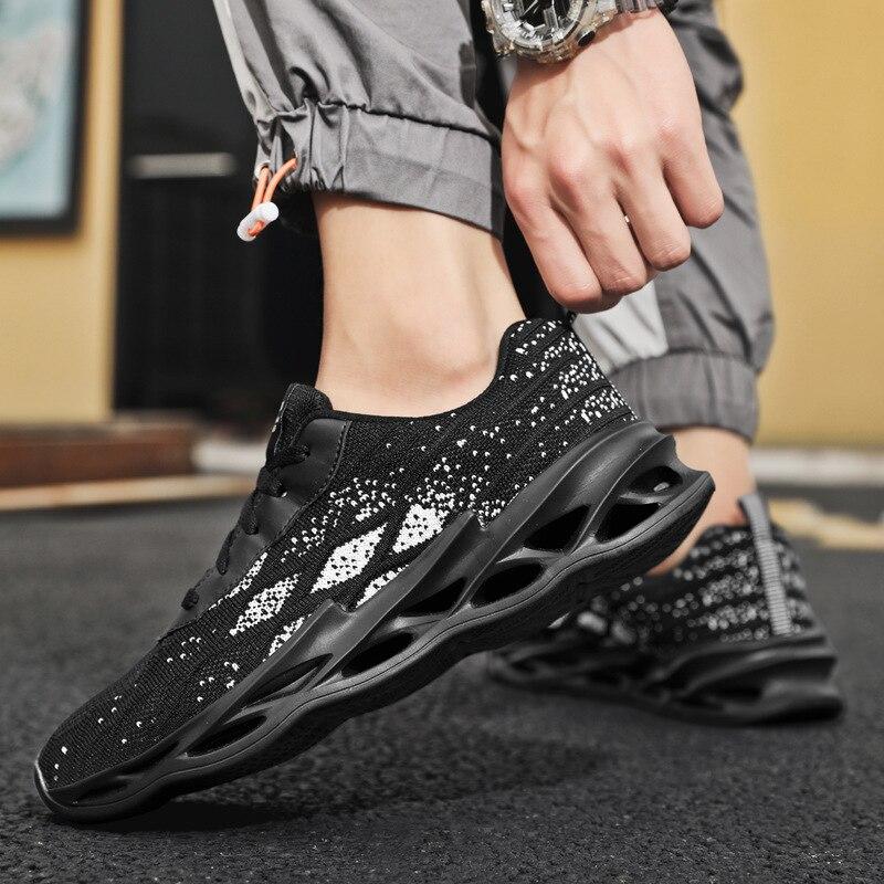 Летние мужские кроссовки, летающие туфли с ткаными лезвиями, легкие повседневные кроссовки с дышащей сеткой, большие размеры, Zapatillas Hombre