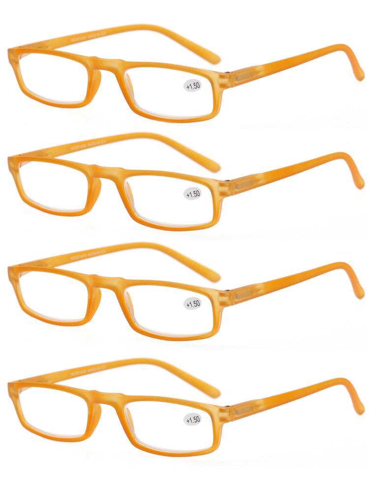 MODFANS Очки для чтения - 4 пары модных очков для чтения с узкой оправой и пружинными петлями для мужчин и женщин
