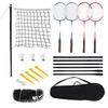 4 Player Badminton Set with Rackets Poles Net Carry Bag and Shuttlecock for Kids and Adults