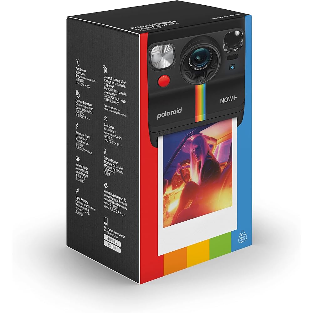 POLAROID Мгновенная камера Polaroid Now+ Поколение 2 - Черный (9076)