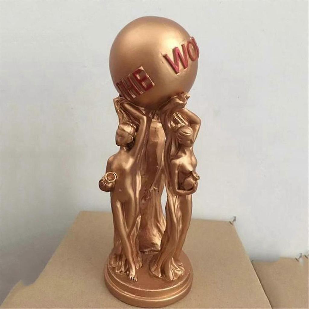 The World is Your Statue Trophy for Office Home Decoration Birthday Graduation Ceremony Resin Statue
