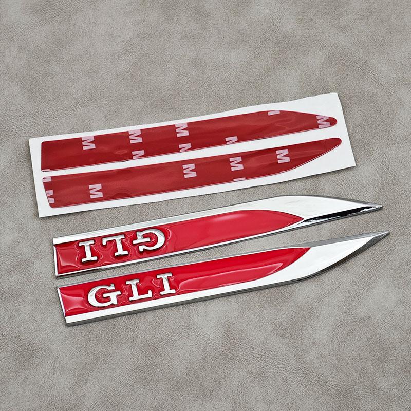 For Volkswagen Golf Hot 2pcs Metal Car Fender Side Badge Sticker Emblem For Volkswagen VW GLI Logo Golf 7 6 5 Sagitar Jetta MK5 MK7 MK4 MK6 Accessor