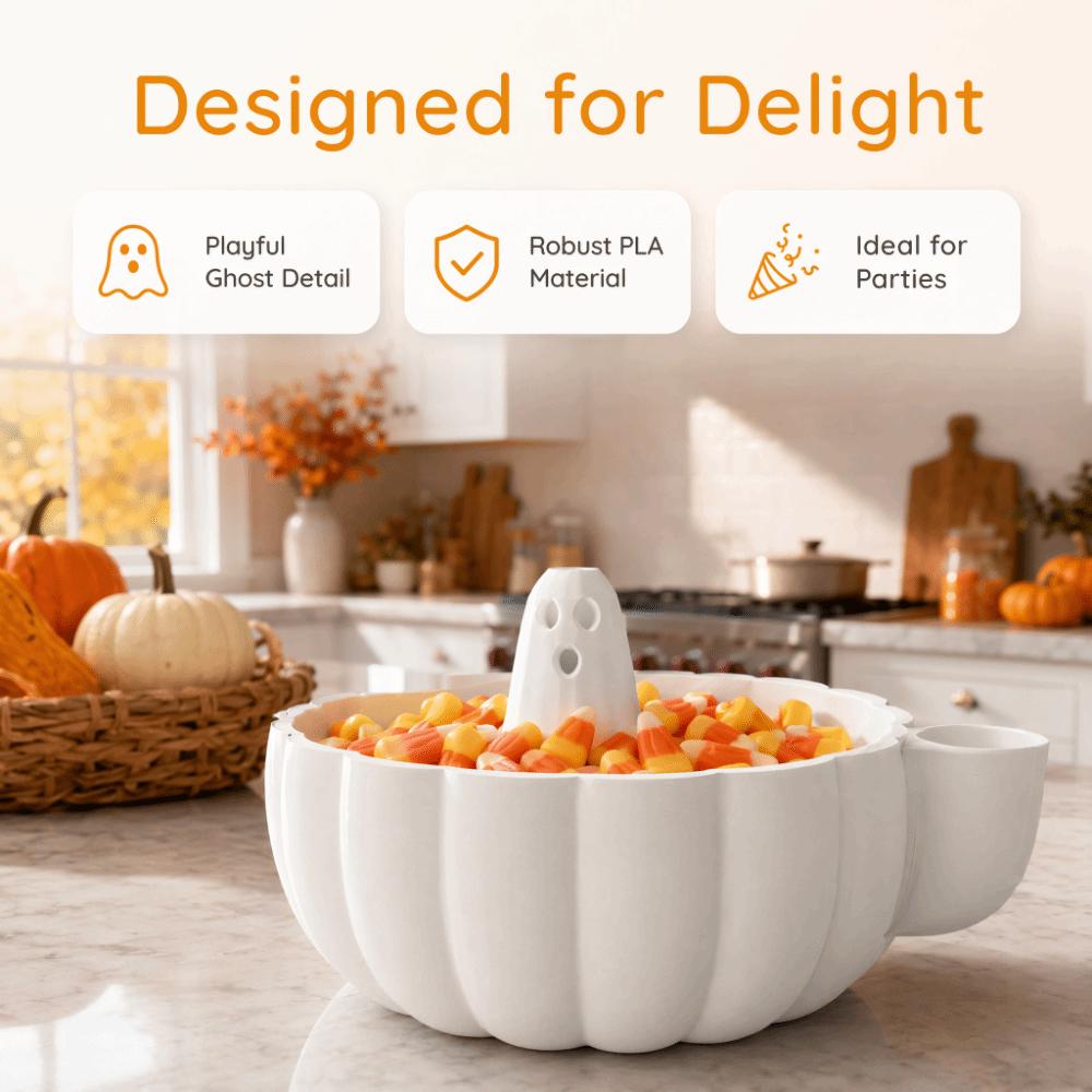 Large Capacity Halloween Pumpkin Berry Swirl Bowl 3D Printed Fruit Cleaning Bowl Home Kitchen
