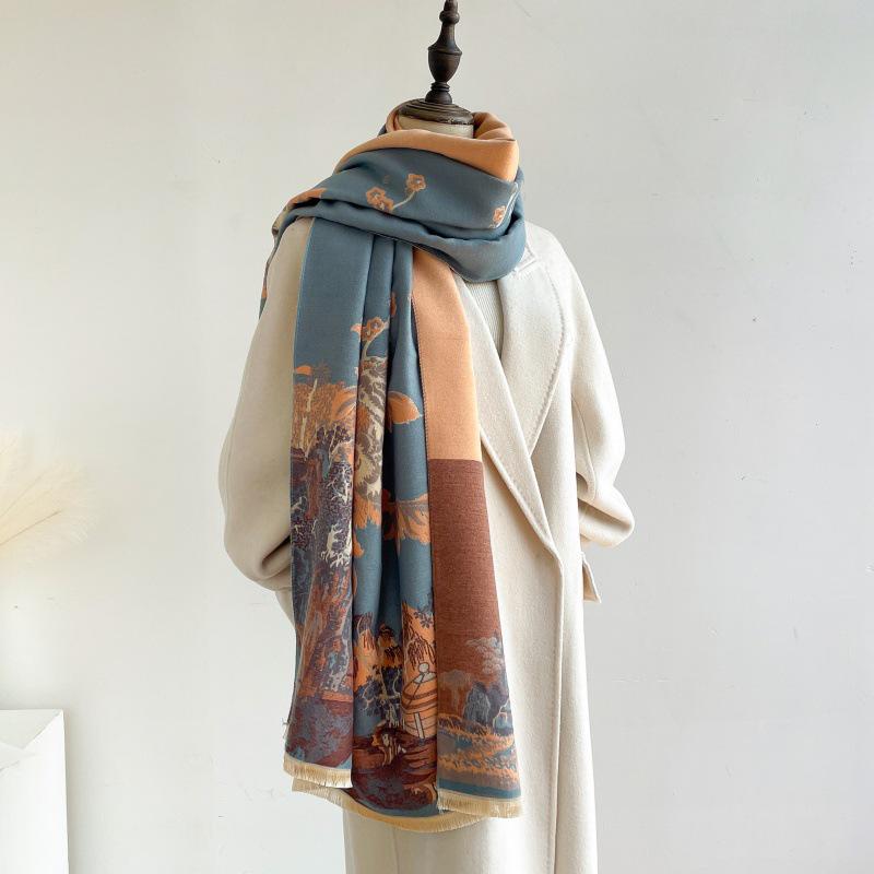 Yiwangjiangnan Artistic Cashmere Women's Scarf: Autumn/Winter Fashion Shawl