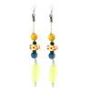 [K5269] - Ethnic Earrings 'Calcutta' Blue Yellow - 10 Cm