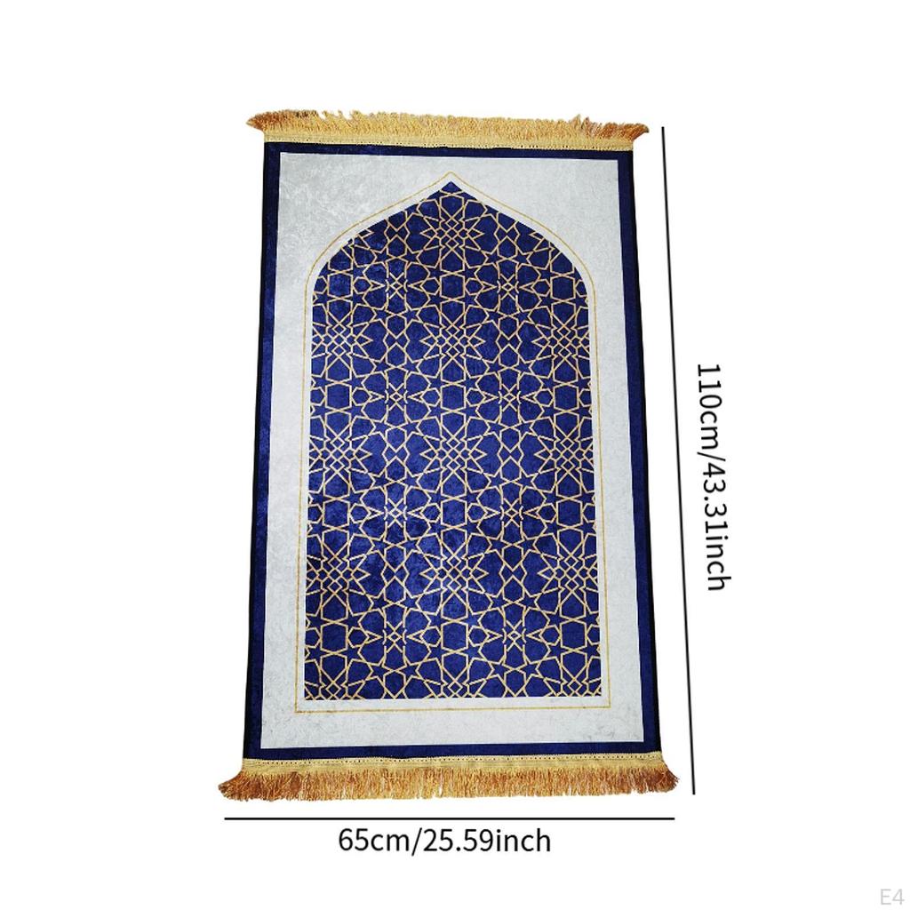 Muslim Prayer Rug Carpet Unique Nonslip Thick Ornament Cushion Mat Floormat for Travel