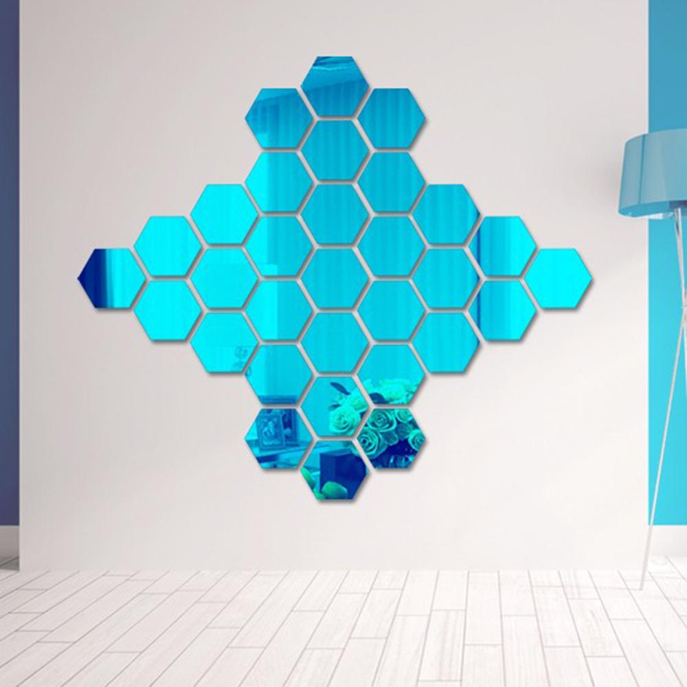 Гибкие отражающие шестиугольные зеркальные листы, самоклеящаяся зеркальная плитка, нестеклянная зеркальная наклейка