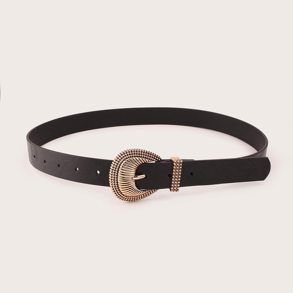 Fashion Womens Gold Shell Buckle Belt With Alloy Pin Closure For Casual Wear