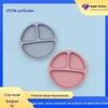 Silicone Toddler Divided Plate with 4 Suction Cups - Drop-Resistant