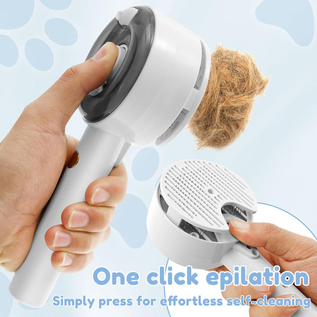 Cat Dog Steamy Brush Shedding Steam Cat Brush Adjustable Pet Grooming Brush Button Steam Spray Hair Bath Hair Removal Brush Comb