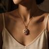 Pearls Enamel  Necklace Openable Gold Clavicle Chain Jewelry Accessories Glazed Flower Choker  Girl