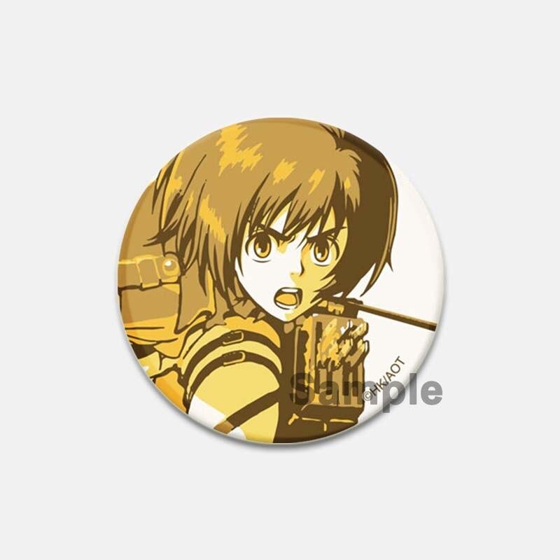58 мм модные ювелирные аксессуары, значок «Атака Титанов», аниме-фигурка, Леви Микаса, булавки для лацканов, мультяшная косплей, одежда, сумка, броши, подарки