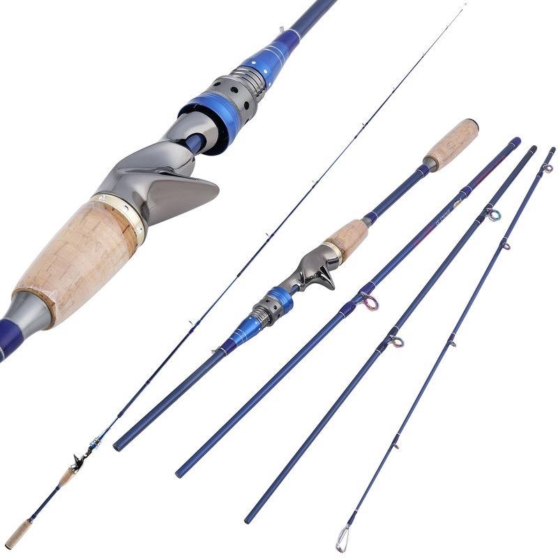 Кастинговая/спиннинговая удочка 2,1 м из углеродного волокна, 4 секции M Power Bass, форель, лосось, удочка