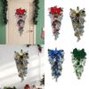 Artificial Christmas Wreath Decorative Garland Festive Hanging Ornament Imitation Berries Flocked PP