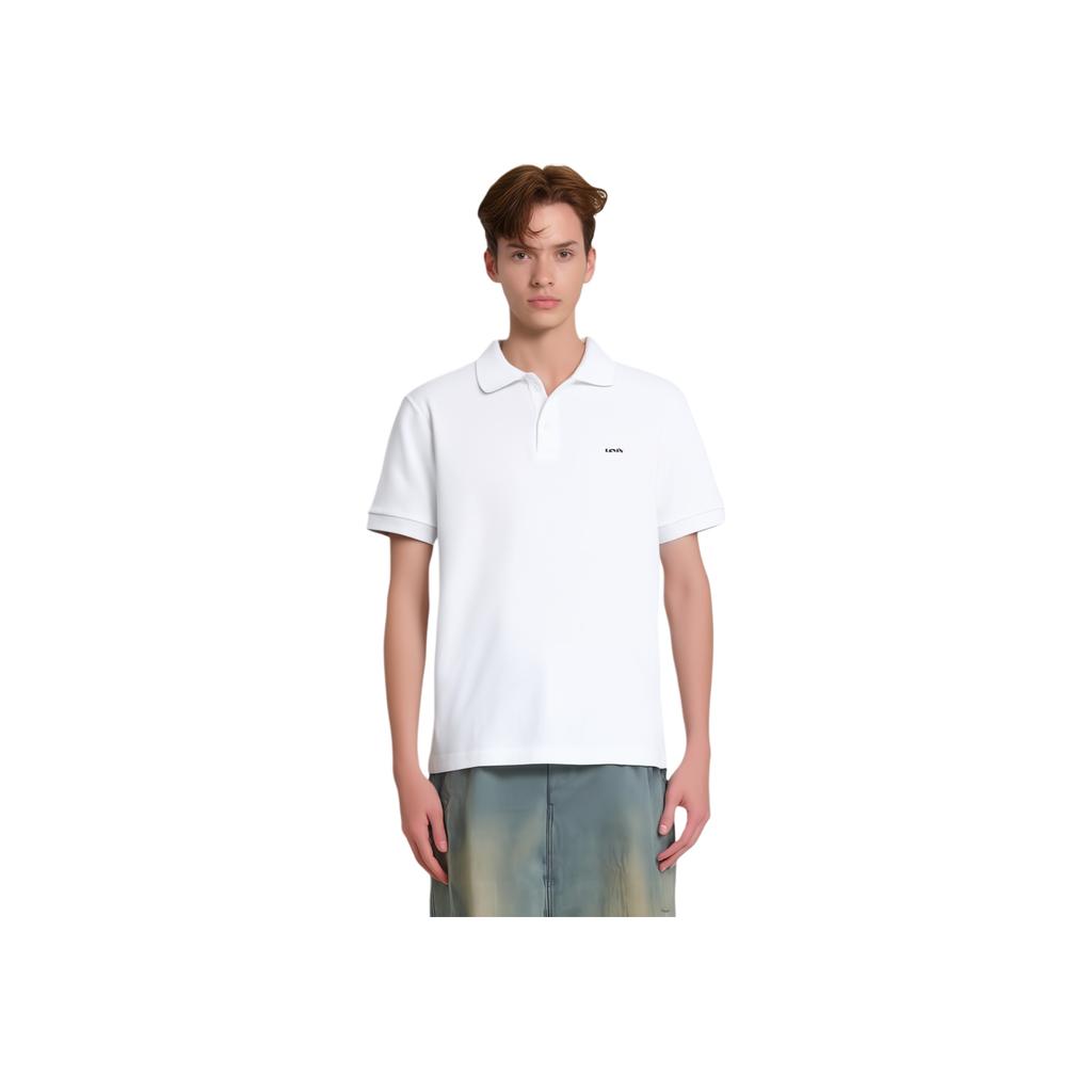 Levis Loose Fashion Simple Business Short Sleeve Polo Shirt Men Tops White 0014T-0002