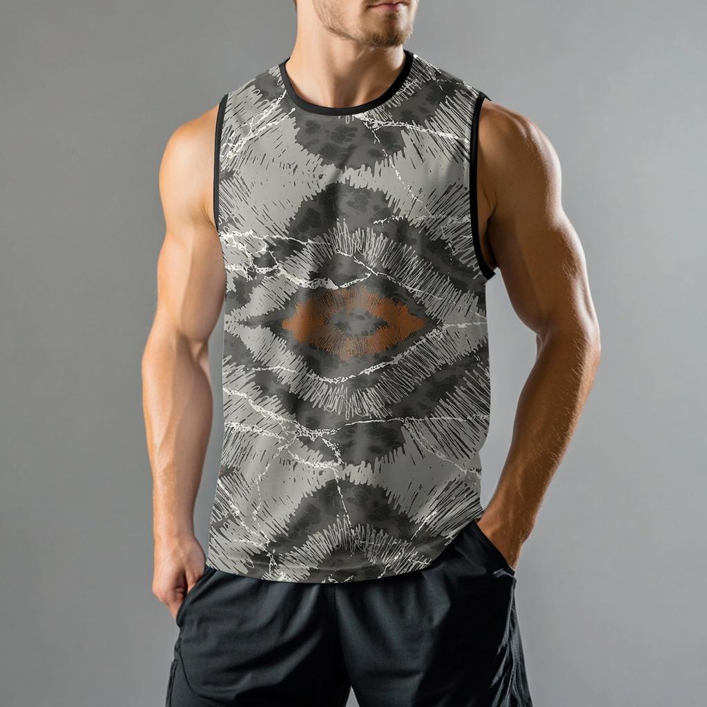 Мужская мода принтованный спортивный повседневный жилет без рукавов