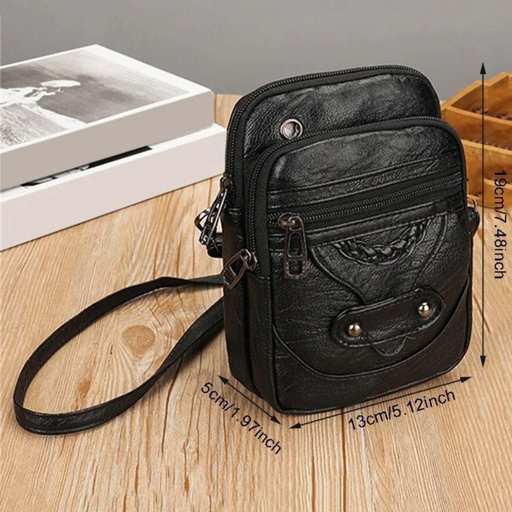 Double Layer Phone Chest Bag Large Capacity Messenger Bag Crossbody Phone Bag Cell Phone