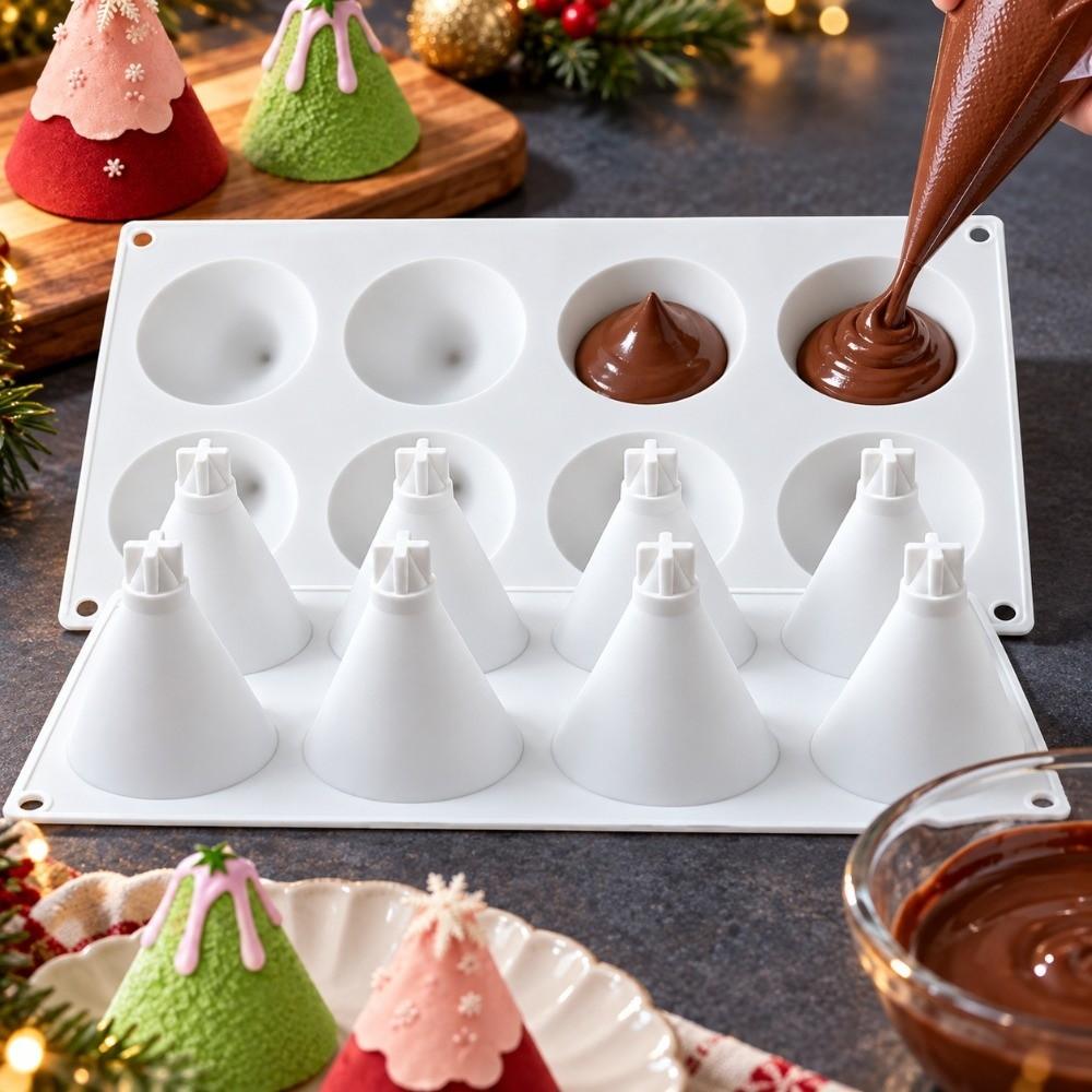 Easy Release Christmas Tree Mold Heat Resistant Mousse Cake Mold Silicone Baking Mold Home Baking