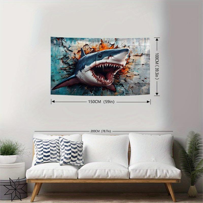 3D Shark Wall Tapestry, for Bedroom Living Room Party Decor