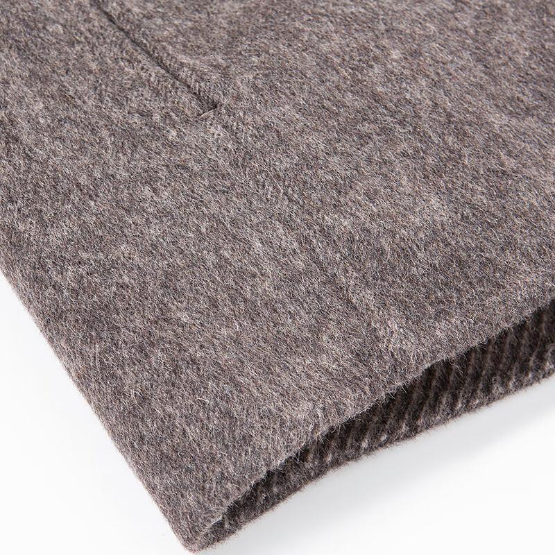 FAPAI Men's Wool Blend Mid-Length Double-Breasted Coat