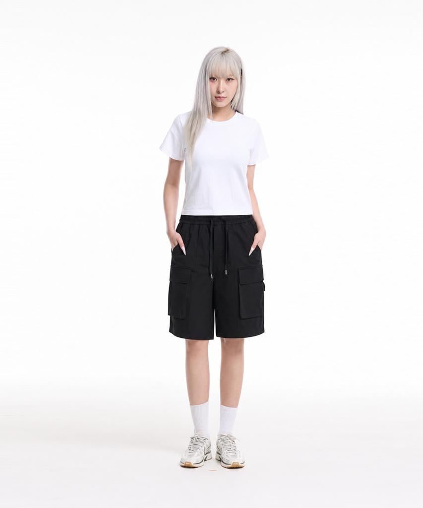 CREAM SODA LAB Air Bermuda Side Cargo String Shorts Black