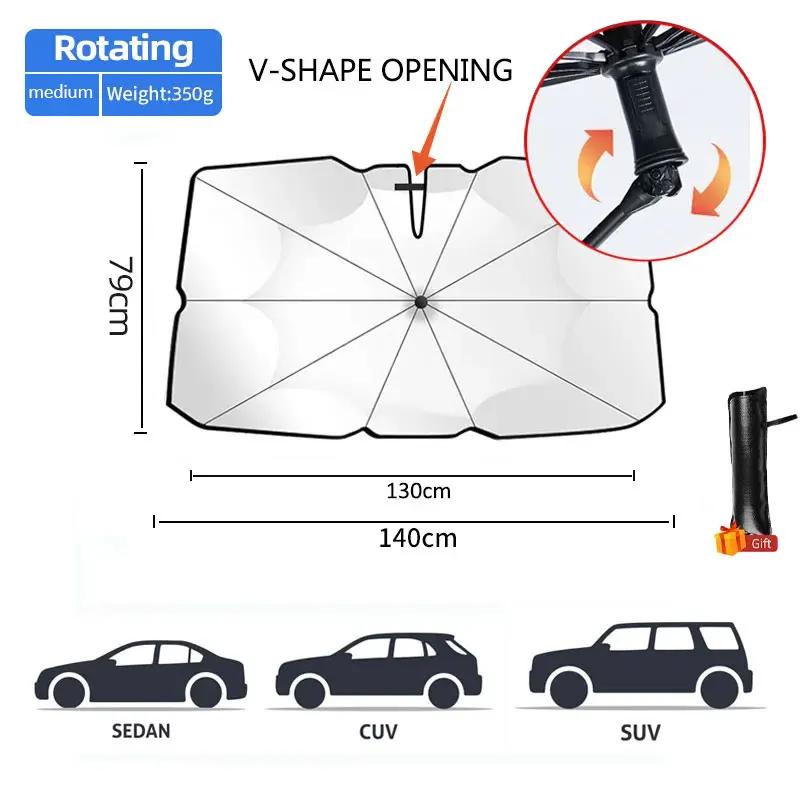 Car Sunshade Umbrella Front Windshield Sun Shade Foldable Protected Parasol Summer UV Protection universal Perfect for EU Summer