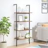 VidaXL Leaning Shelf 4 Levels Dark Brown and Black 64x35x152.5 Cm 336383