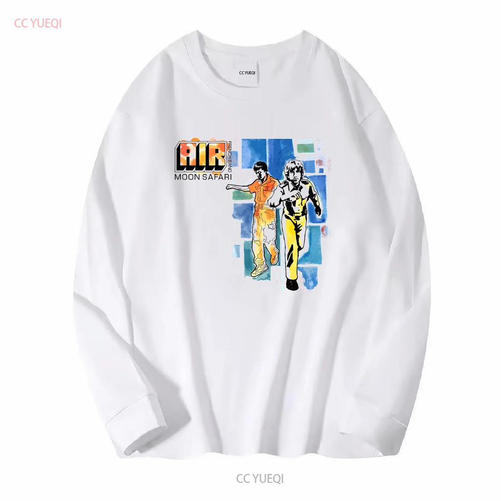 AIR BAND Moon Safari Футболка Полный размер S 5XL SN204 с длинным или коротким рукавом винтажная Стирка Графика Удобная Стильная Универсальная
