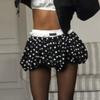 Casual Polka Dot Bud Skirts Fashion Contrast Color Gentle Sweet Mini Skirts For Girls Cute Elastic Waist Bottoms Spring
