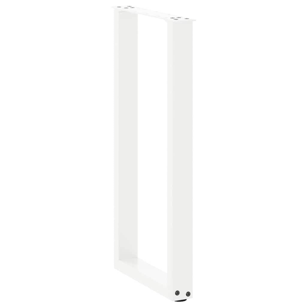 Console Table Legs U Shape 2 Pcs White 38x(72 73) cm Steel