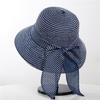 Fashionable Summer Sun Shading Women's Beach Hat Linen Ribbon Basin Hat Sun Protection Fisherman Straw Hat