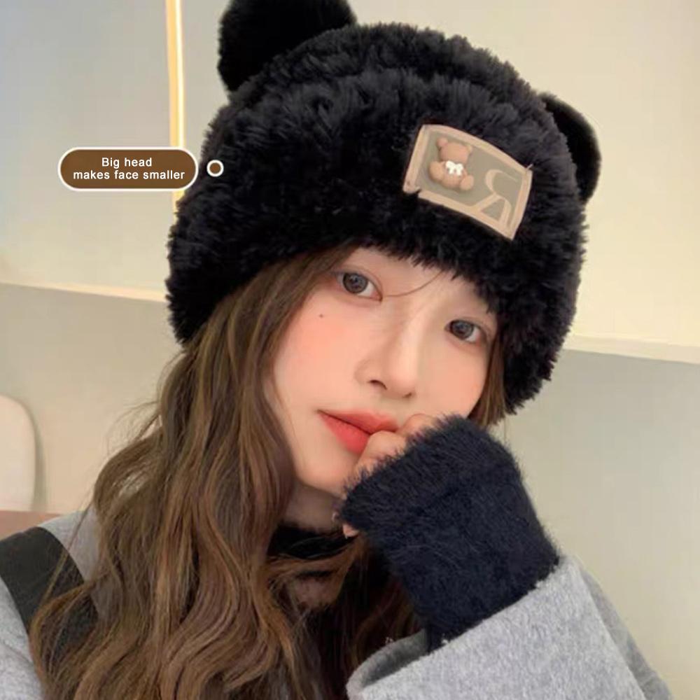 Plush Beanie Hat Ear Protection Bonnet Caps New Knitted Hat