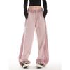 Модные полосатые спортивные брюки женские осенние Y2k Tide High Street American Style свободные прямые повседневные брюки с драпировкой