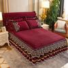 Luxury Wedding Bedding Set Super Soft Crystal Velvet Fleece Lace Ruffles Quilted Bed Skirt Mattress Cover Bedspread Pillowcases