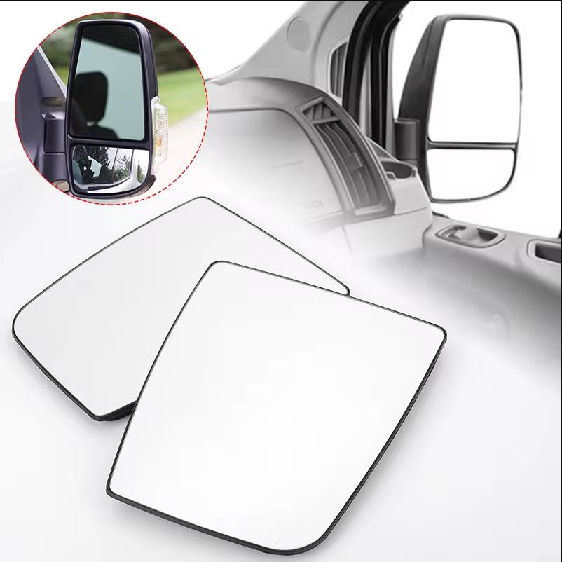 Верхнее и нижнее стекло зеркала Ford Transit MK8, пассажирская сторона, левое выпуклое, с задней пластиной