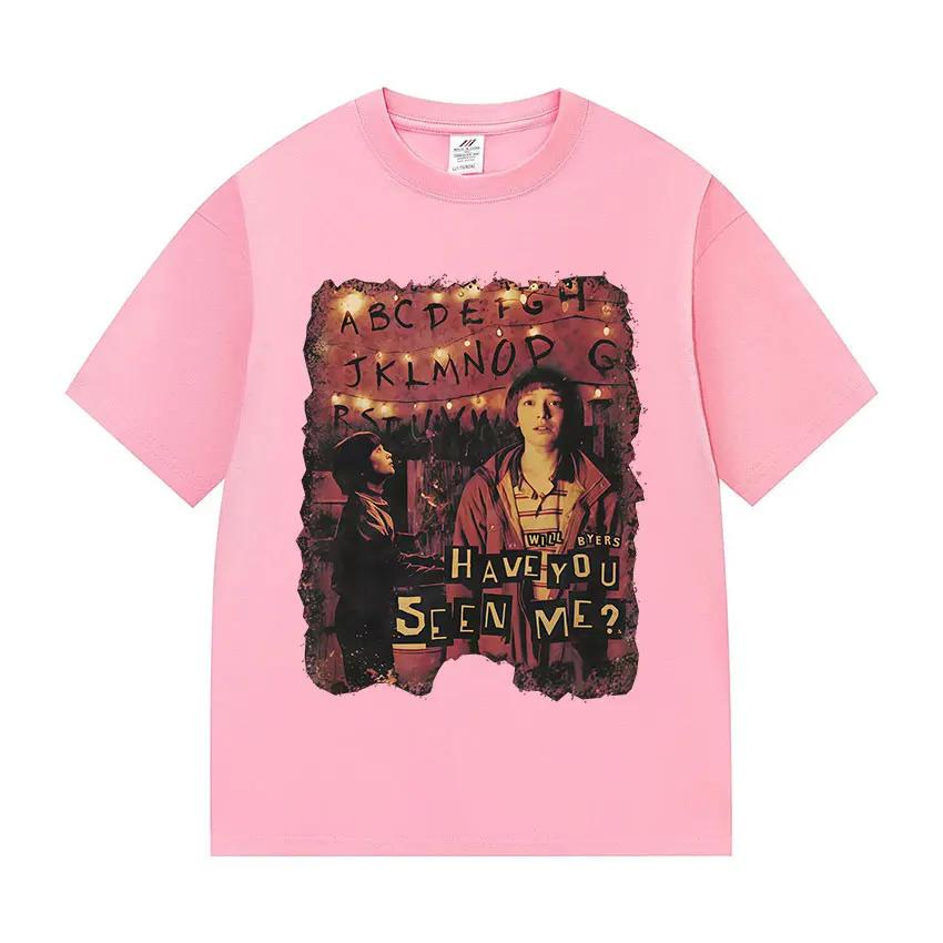 90s Vintage Will Byers Graphic T Shirt Men's Gothic Fashion Cotton Short Sleeve T-shirts Y2k Unisex Cosplay Clothing Tee Shirt