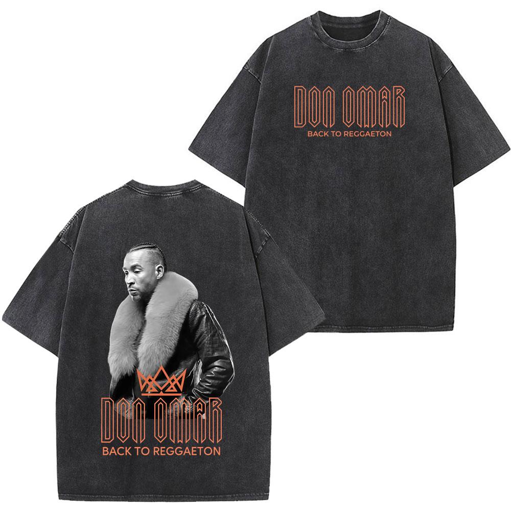 Rapper Don Omar Album Print Tshirts Unisex Women Fashion Tshirts Shortsleeved Loose Casual Cotton Vintage Washed Tshirts Tops
