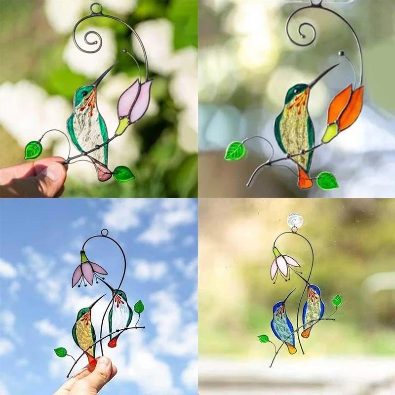 1 Pack Metal Color Metal Craft 2023 Garden Window Balcony Hummingbird Yard Home Wall Hanging Bird Ornament Door Trim