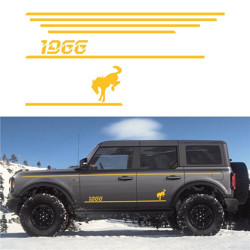 Наклейки на кузов Ford Bronco (2021-2023 гг.) - Декорация Пояса Цветными Полосками