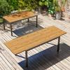 Extendable Outdoor Dining Table, 160-240 cm, 6-8 People, Rectangular, Brown