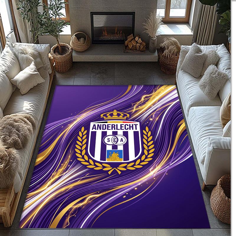 Anderlecht FC Soccer Football Pattern Soft Area Rug Non Slip Indoor Floor Carpet Sports Decor Mat for Bedroom