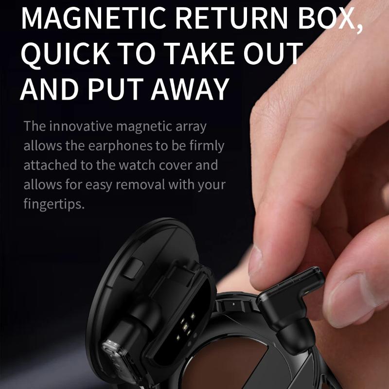 2025 Новая TWS-гарнитура 2 в 1 Смарт-часы 1,39" Женские Мужские Спорт Фитнес Пульсометр Трекер здоровья Часы Наушники Музыка Смарт-часы