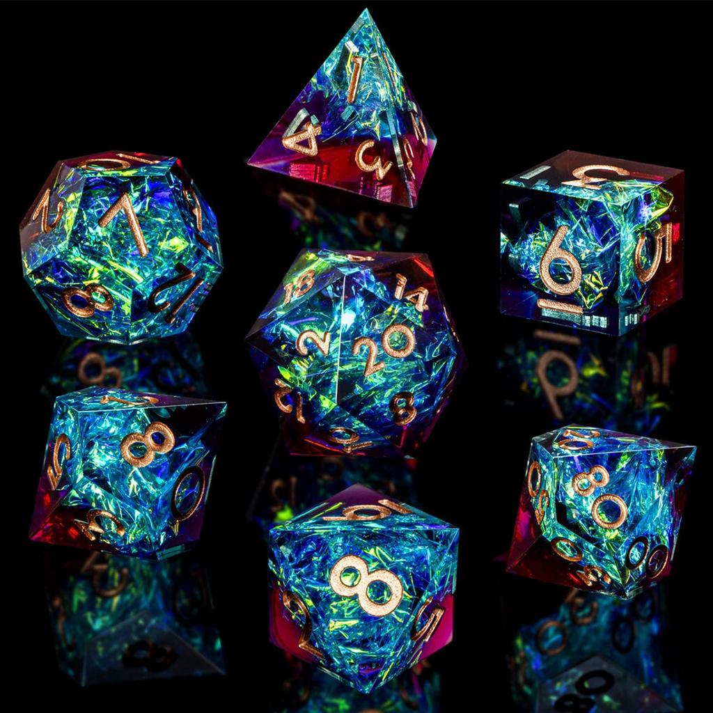 Resin Pointed Dice for DND & COC: Multifaceted Solid D6 for Board Games & RPGs