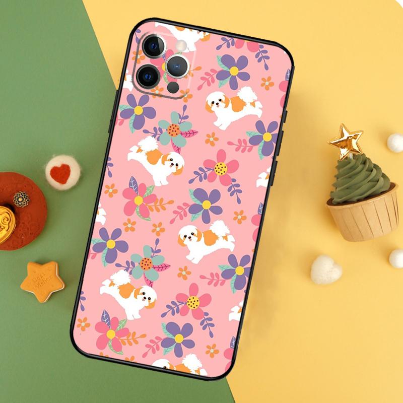 Мультяшный чехол для телефона с собакой Ши-тцу для iPhone 17 17Air 16 16E 15 14 13 12 11 Pro Max 12 13 Mini Ударопрочный чехол