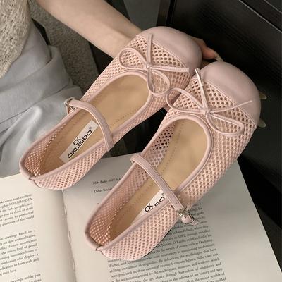 Балетки Женские Лоферы Туфли Бант Туфли с Мелким Вырезом Мягкие Повседневные Спортивные Сандалии Женские 2025 Новое Платье Лето Zapatillas De Mujer