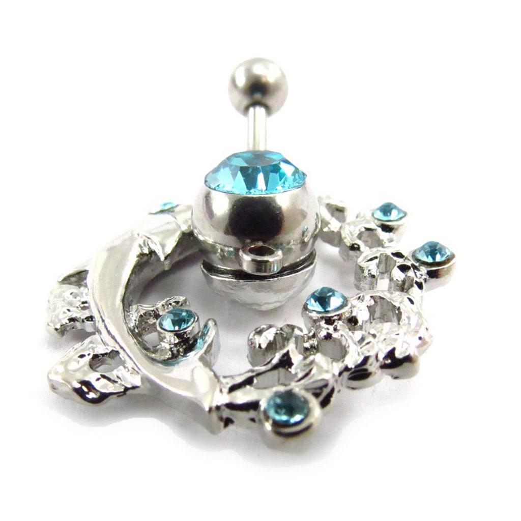 Les Trésors De Lily [E5116] - Body Piercing 'Elven Dolphin' blue/turquoise/turquoise/blue/green/Turquoise