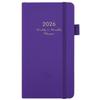 Pocket Weekly Planner 2026 Imitation Leather Cover Portable English Notebook for Gift Planning Efficiency Schedule in Stock