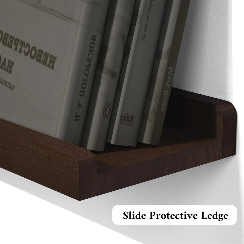 Настенные полки в фермерском стиле, набор из 2 штук для спальни, гостиной, деревянные плавающие полки с выступом, фоторамки, украшения