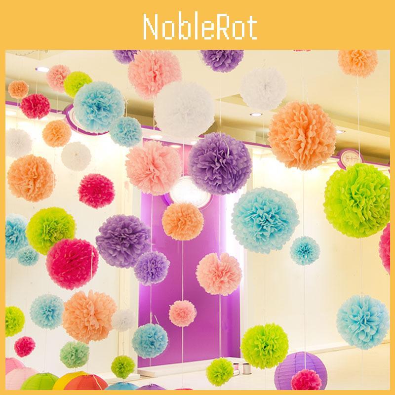 8 9pcs 10 Tissue Paper Pom Poms Ball Wedding Birthday Party Baby Decor Room