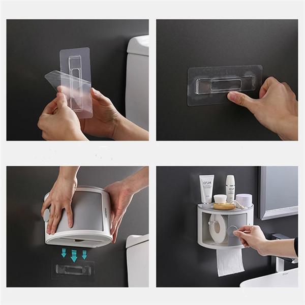 1 шт., держатель для туалетной бумаги для ванной комнаты, коробка для бумажных салфеток, пластиковый диспенсер для унитаза, настенный ящик для хранения рулонной бумаги с бесплатной перфорацией